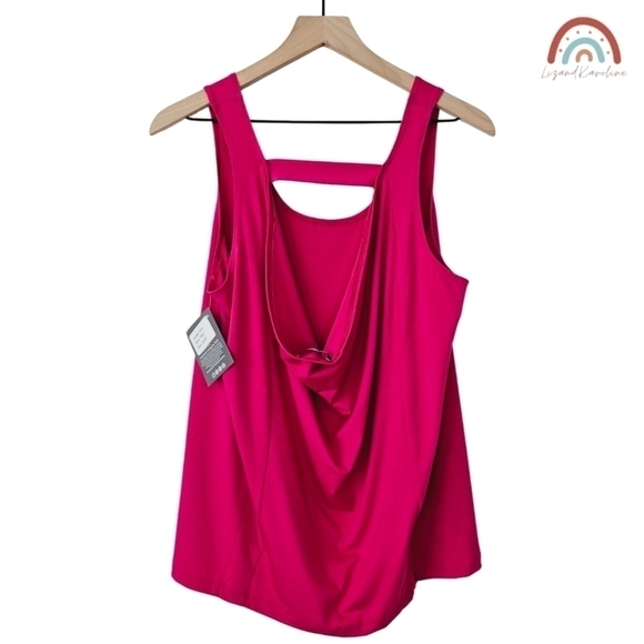 New! Nux Exhale Tank Pink Sleeveless Athletic Yoga Top - Picture 3 of 10